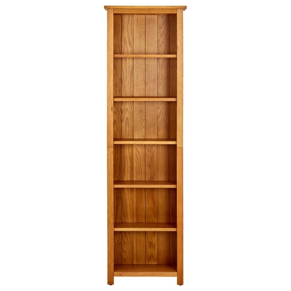 Bibliotecă cu 6 rafturi, 52x22x180 cm, lemn masiv de stejar - 1 | YEO