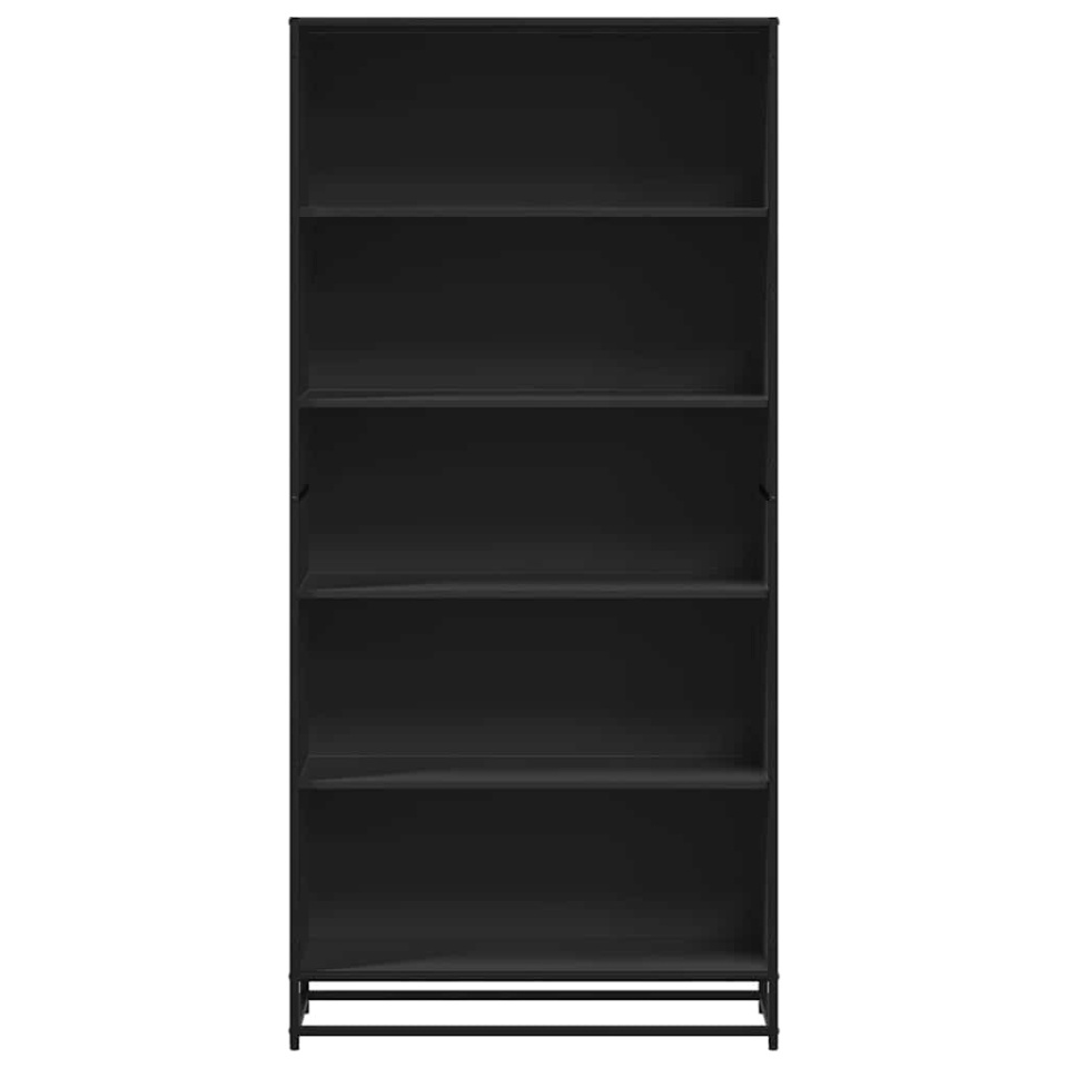 Bibliotecă, negru, 80,5x35x170,5 cm, lemn prelucrat - 3 | YEO