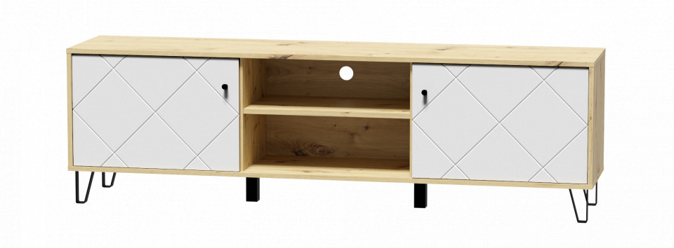 Bilbao Tv Stand Bl02 Oak Artisan/White Mat 2D/1P