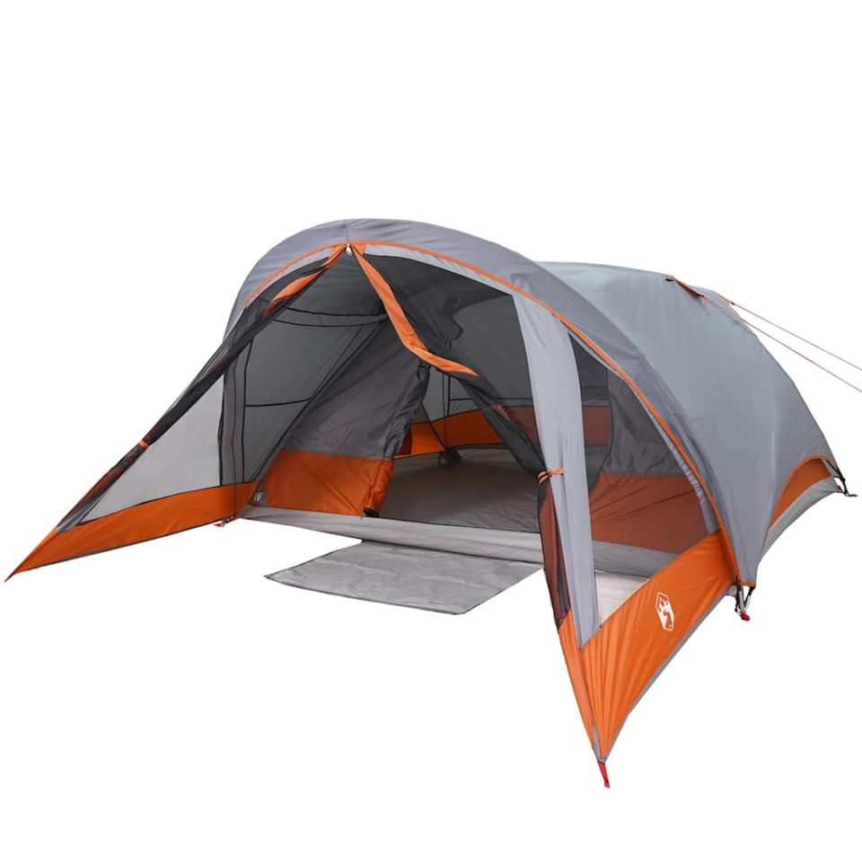 Cabină cort de camping 4 persoane gri și portocaliu impermeabil - 3 | YEO