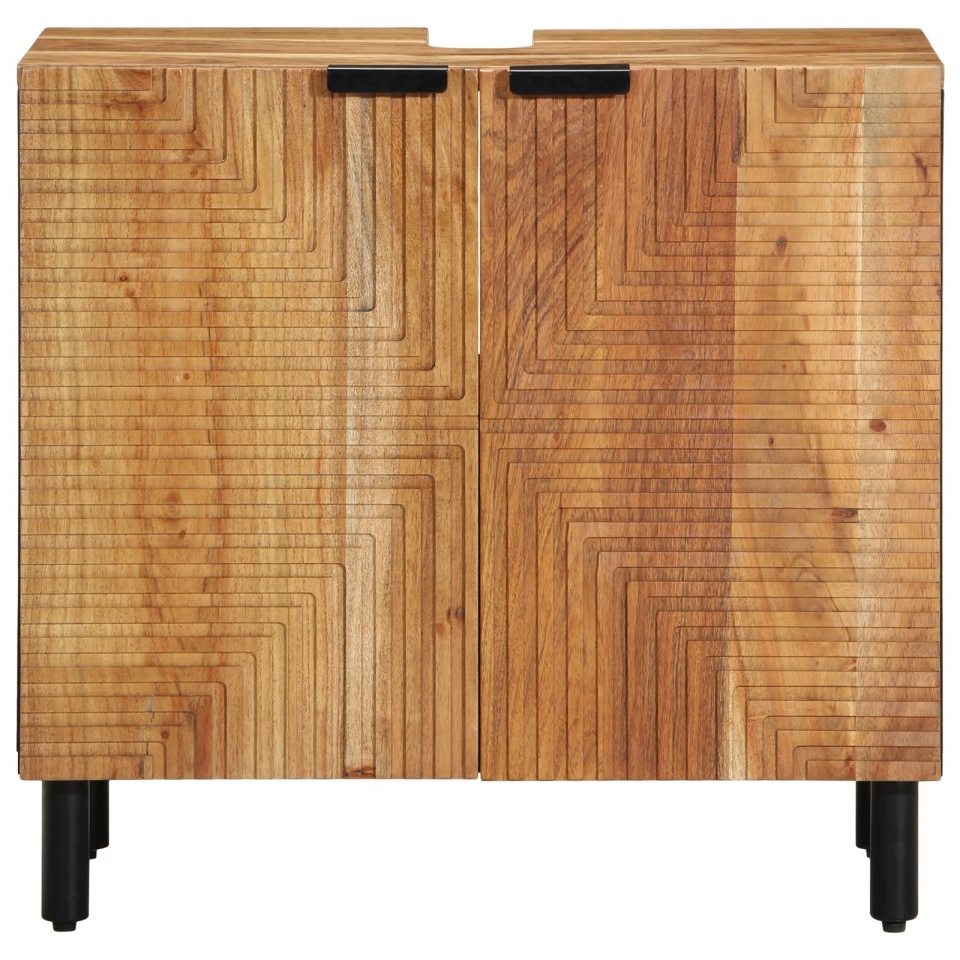 Cabinet de chiuvetă pentru baie 62x33x58 cm din lemn masiv de acacia - 3 | YEO