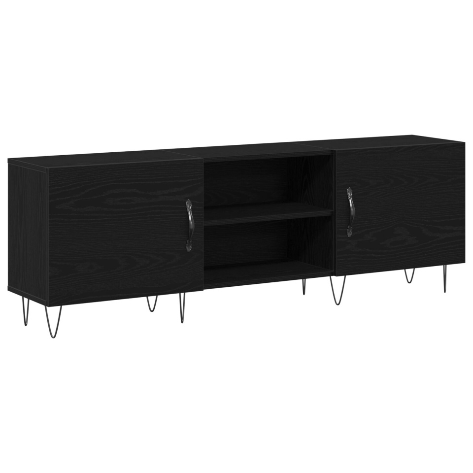 Cabinet TV Negru Stejar 150x30x50 cm Lemn prelucrat - 1 | YEO