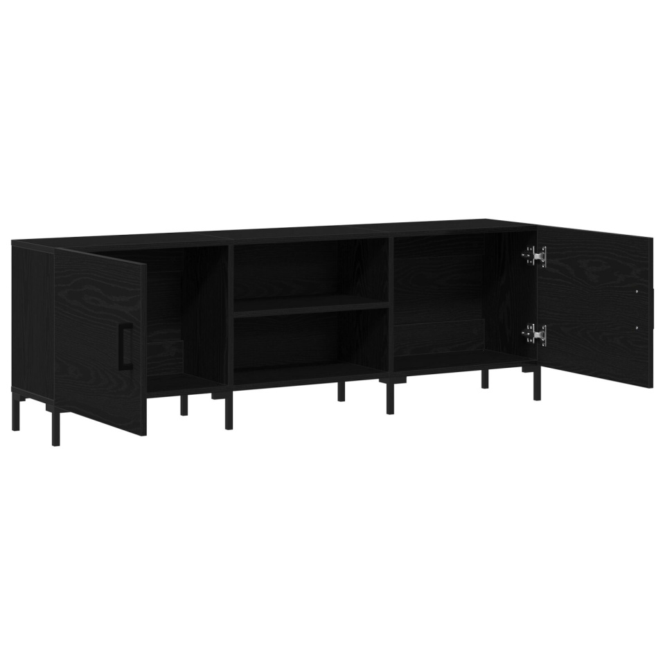 Cabinet TV Negru Stejar 150x30x50 cm Lemn prelucrat - 3 | YEO