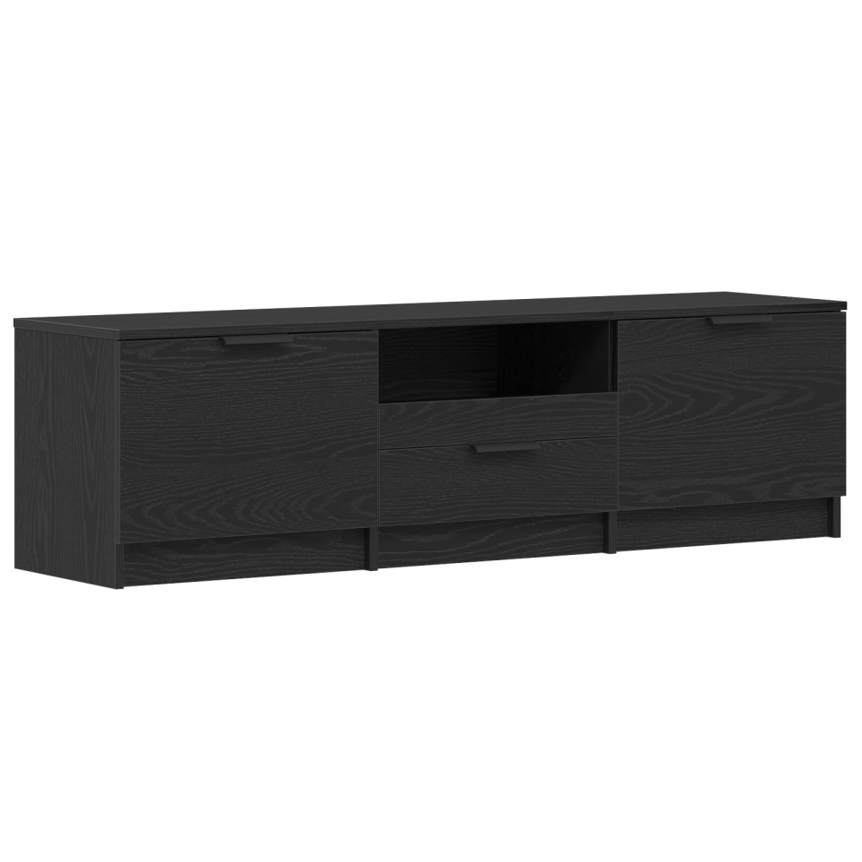 Cabinet TV - Stejar Negru - 140x35x40 cm - Fabricat din Lemn Ingineresc - 1 | YEO