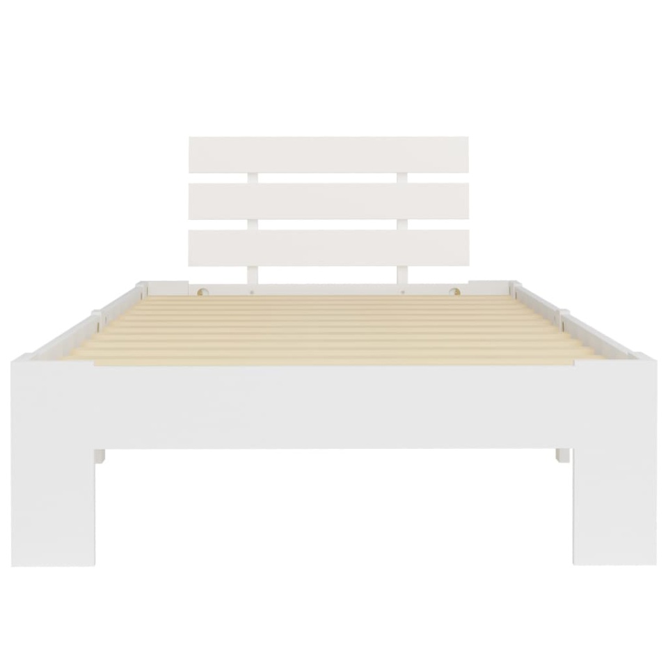 Cadru de pat, alb, 100 x 200 cm, lemn masiv de pin - 2 | YEO