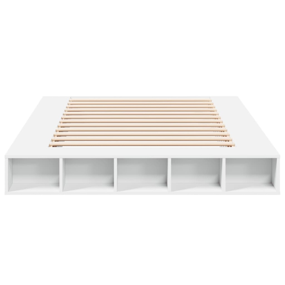 Cadru de pat, alb, 140x200 cm, lemn prelucrat - 3 | YEO