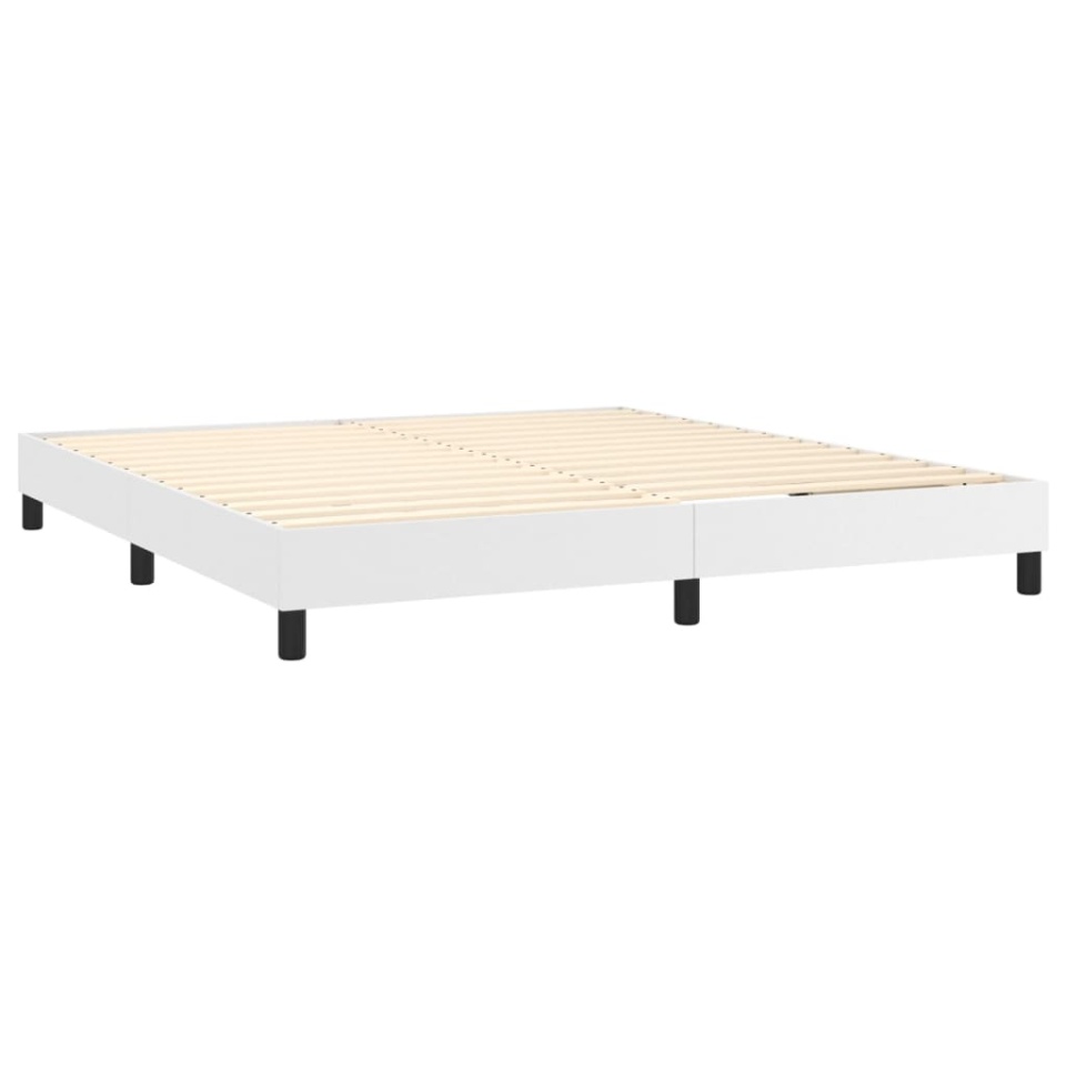Cadru de pat, alb, 160x200 cm, piele ecologică - 3 | YEO