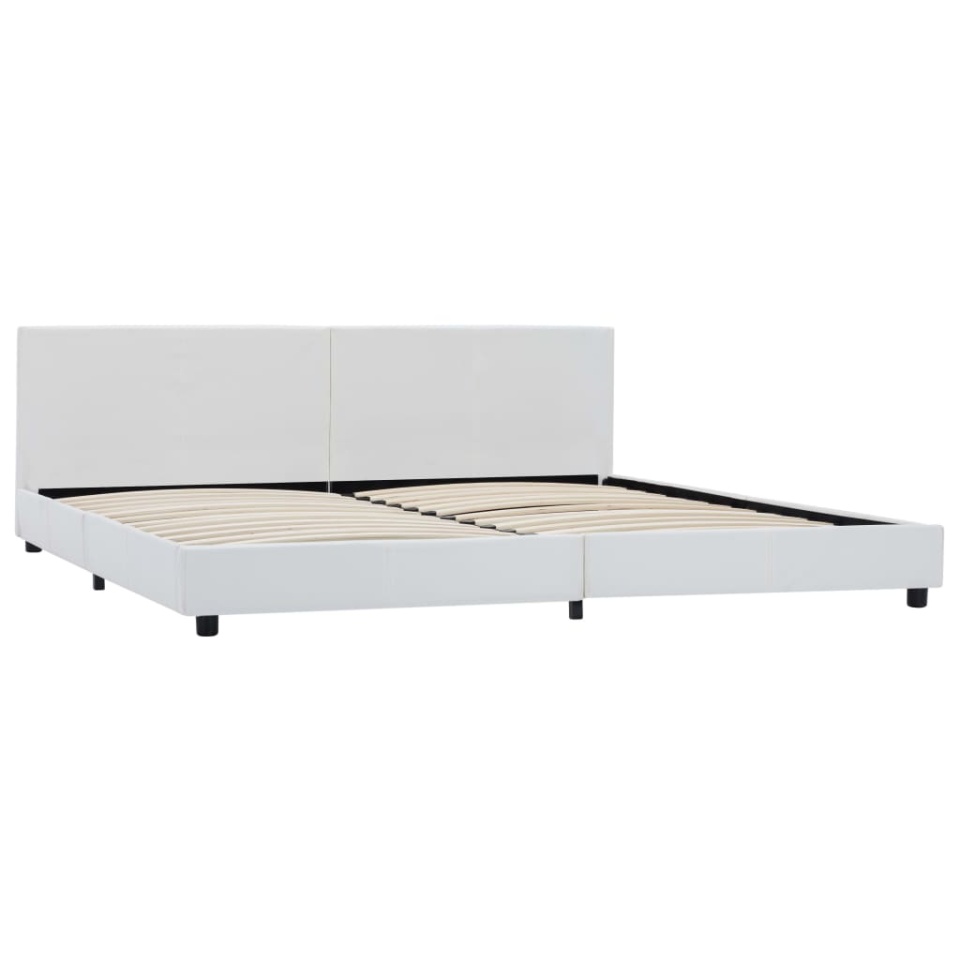 Cadru de pat, alb, 180x200 cm, piele ecologică - 1 | YEO