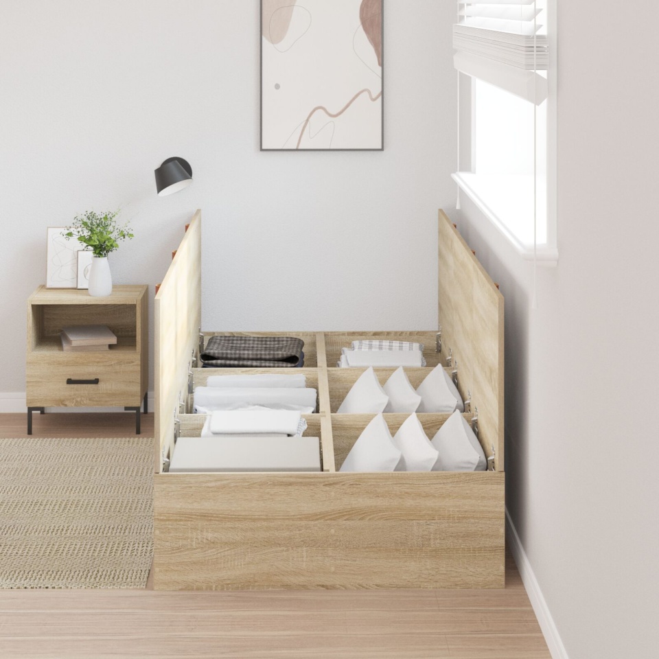 Cadru de pat cu depozitare Sonoma Oak 100x200 cm - 3 | YEO
