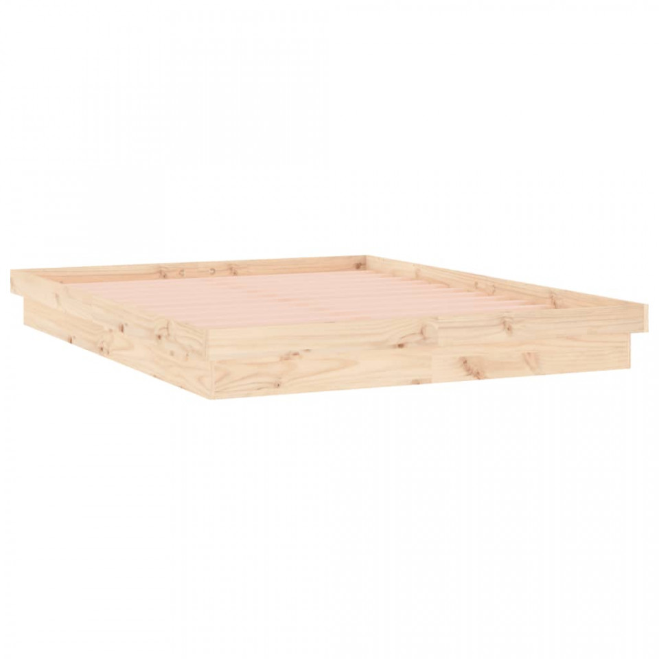 Cadru de pat cu LED, 140x200 cm, lemn masiv - 2 | YEO