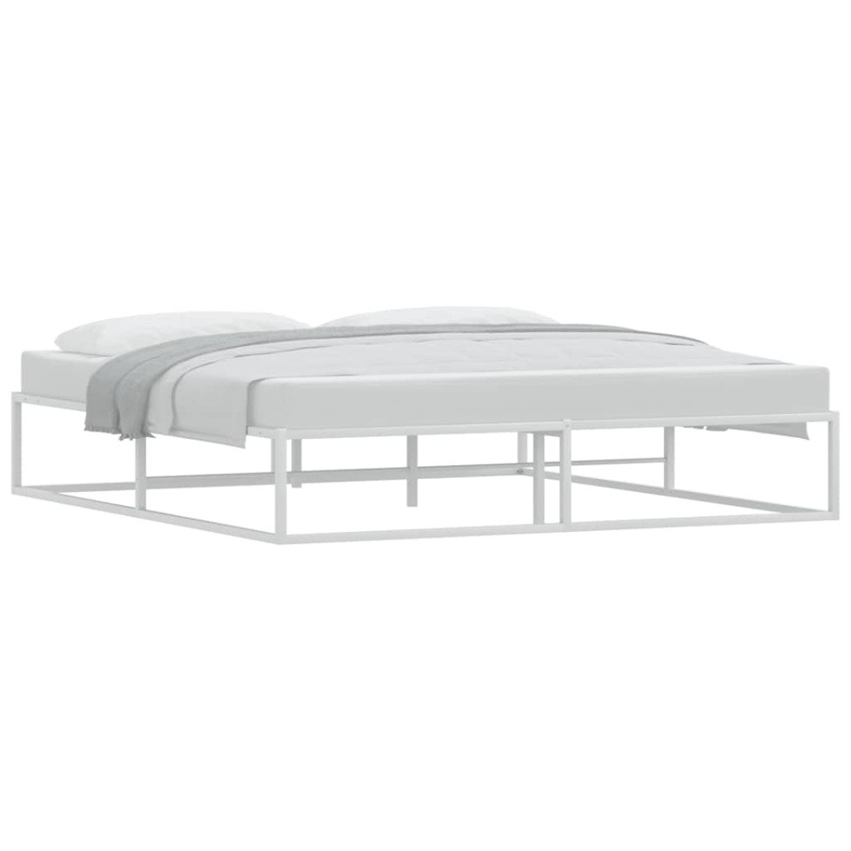 Cadru de pat fără saltea alb 180x200 cm metal - 2 | YEO