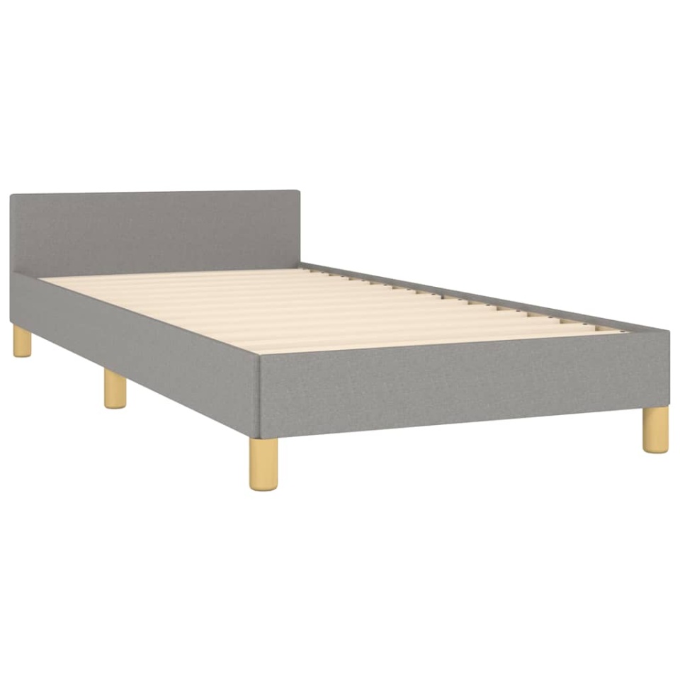 Cadru de pat fără saltea, gri deschis, 90x190 cm, textil - 3 | YEO