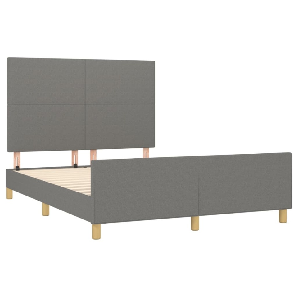 Cadru de pat fără saltea, gri închis, 140x190 cm, textil - 3 | YEO