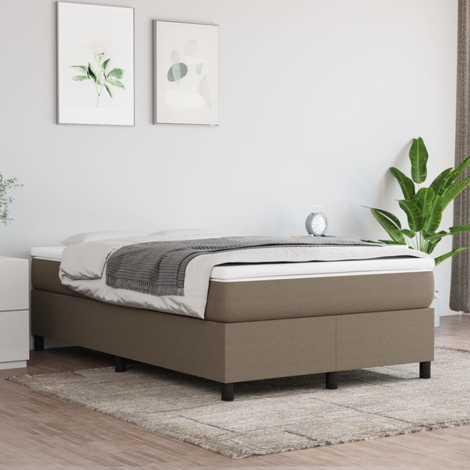 Cadru de pat fără saltea, gri taupe, 120x200 cm, textil