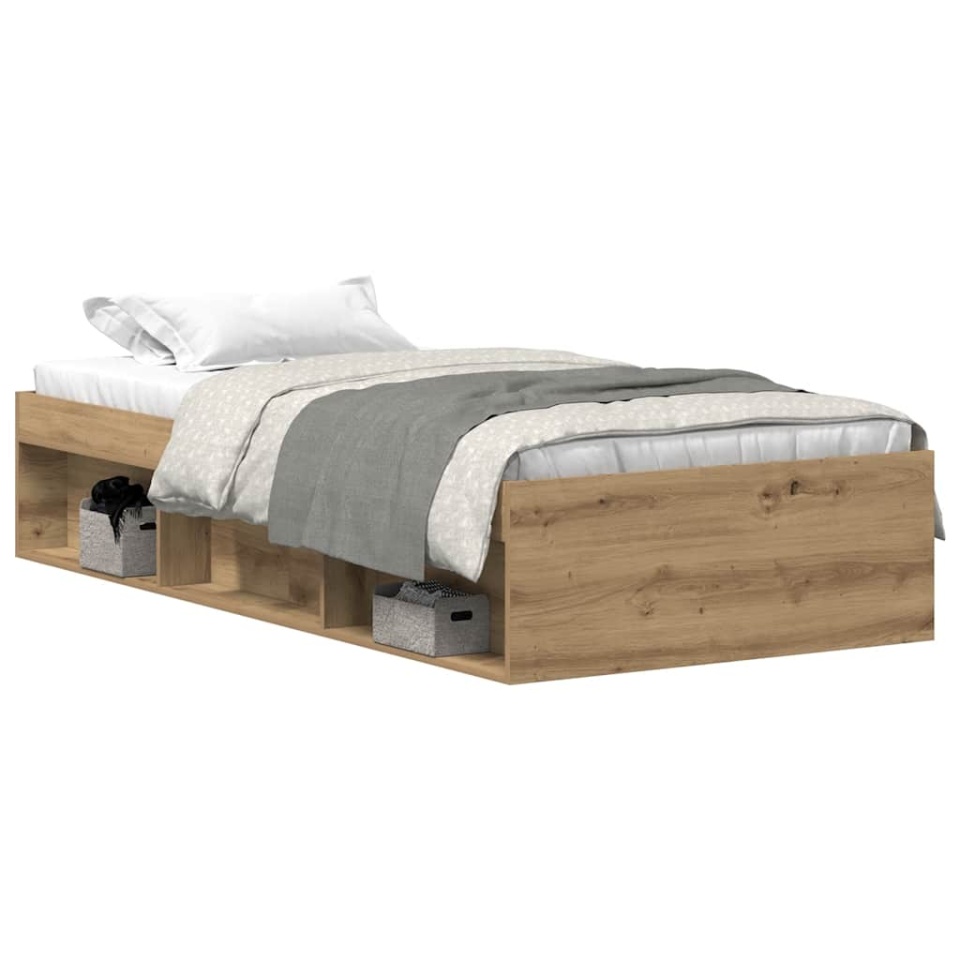 Cadru de pat fără saltea Stejar Artisan 75x190cm Lemn prelucrat - 1 | YEO