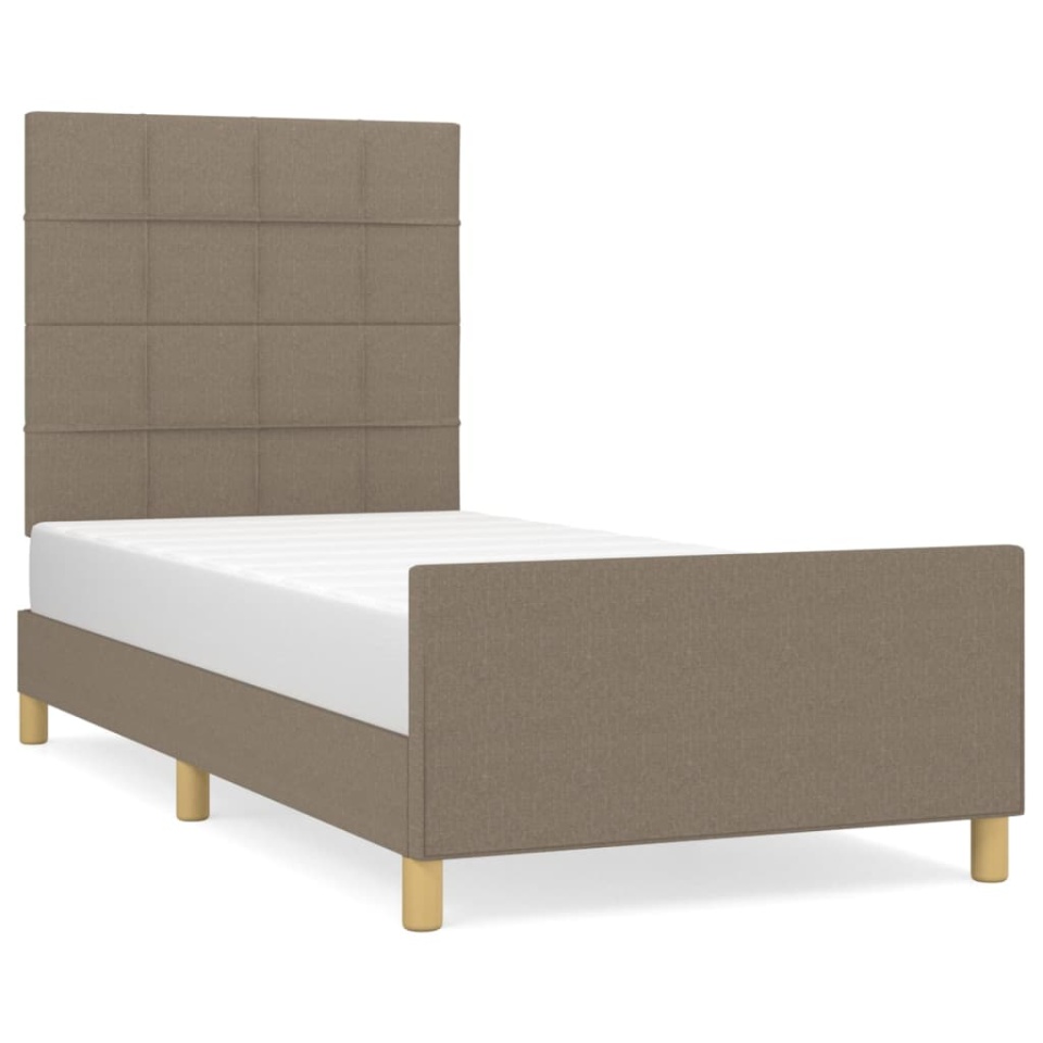 Cadru de pat fără saltea Taupe 90x200 cm țesătură - 1 | YEO