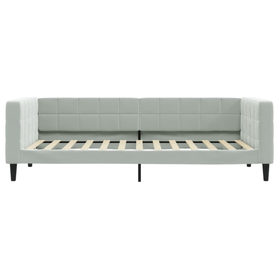 Cadru de pat, gri deschis, 100x200 cm, catifea - 2 | YEO
