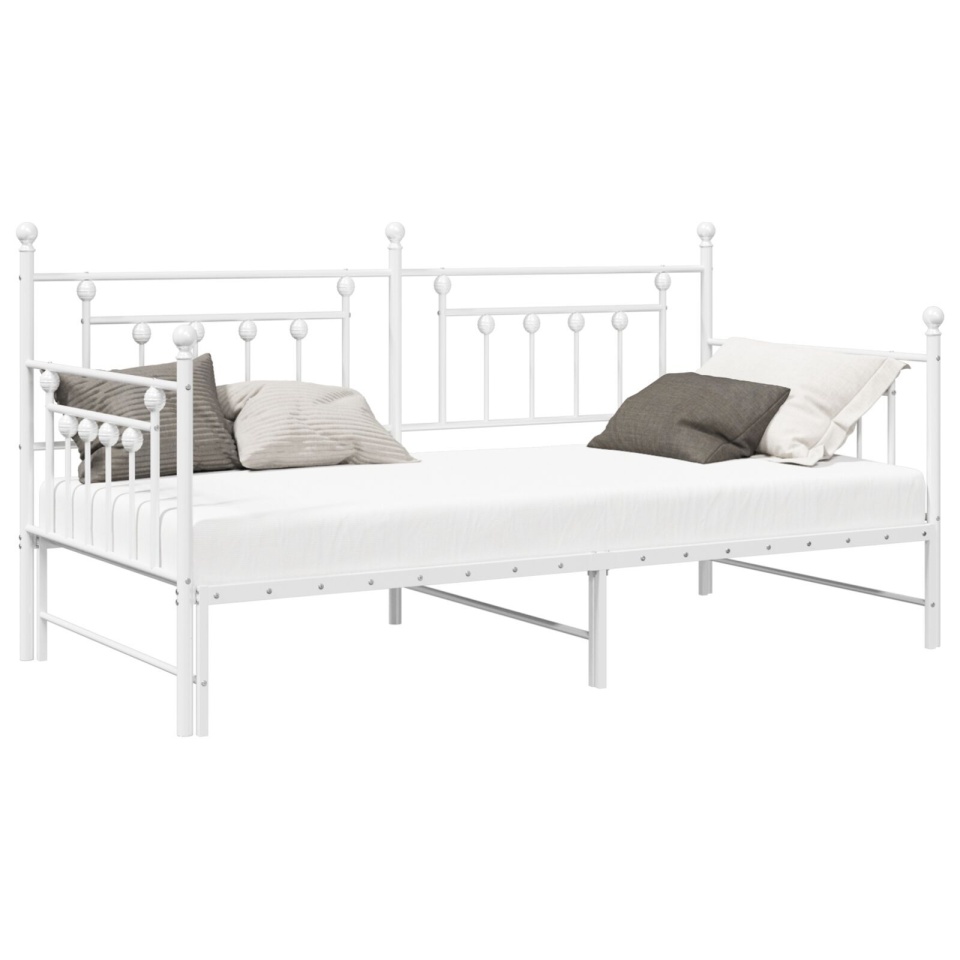 Cadru de pat zi cu somier alb 90x190 cm din oțel - 1 | YEO