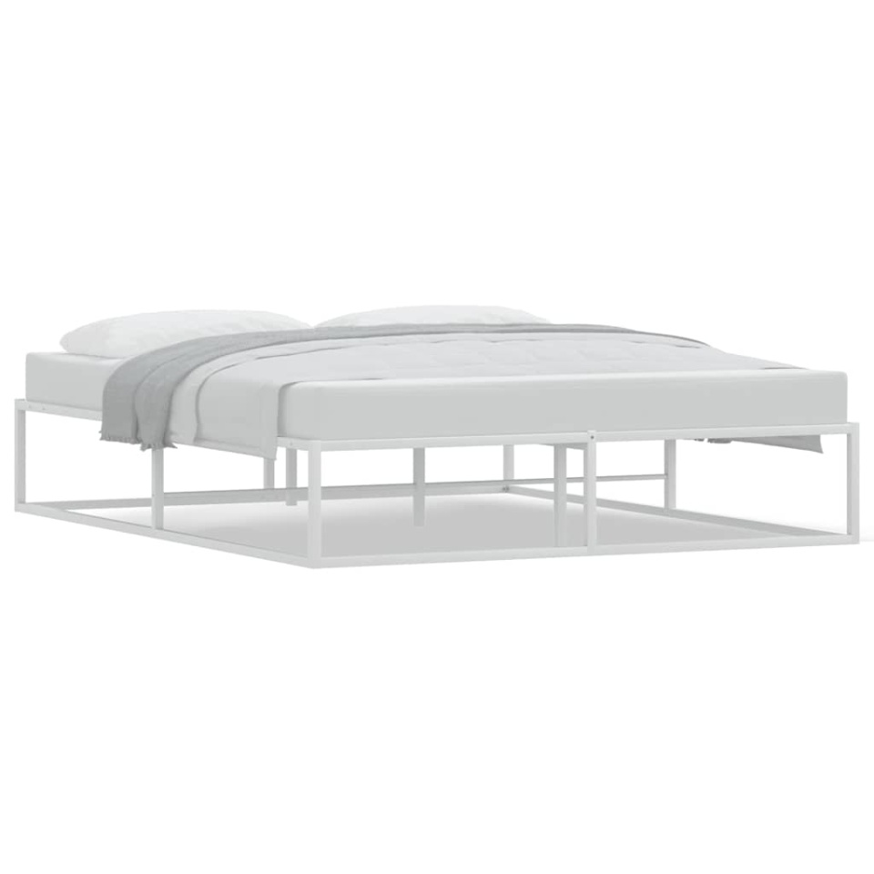 Cadru pat fără saltea alb 160x200 cm metal - 1 | YEO