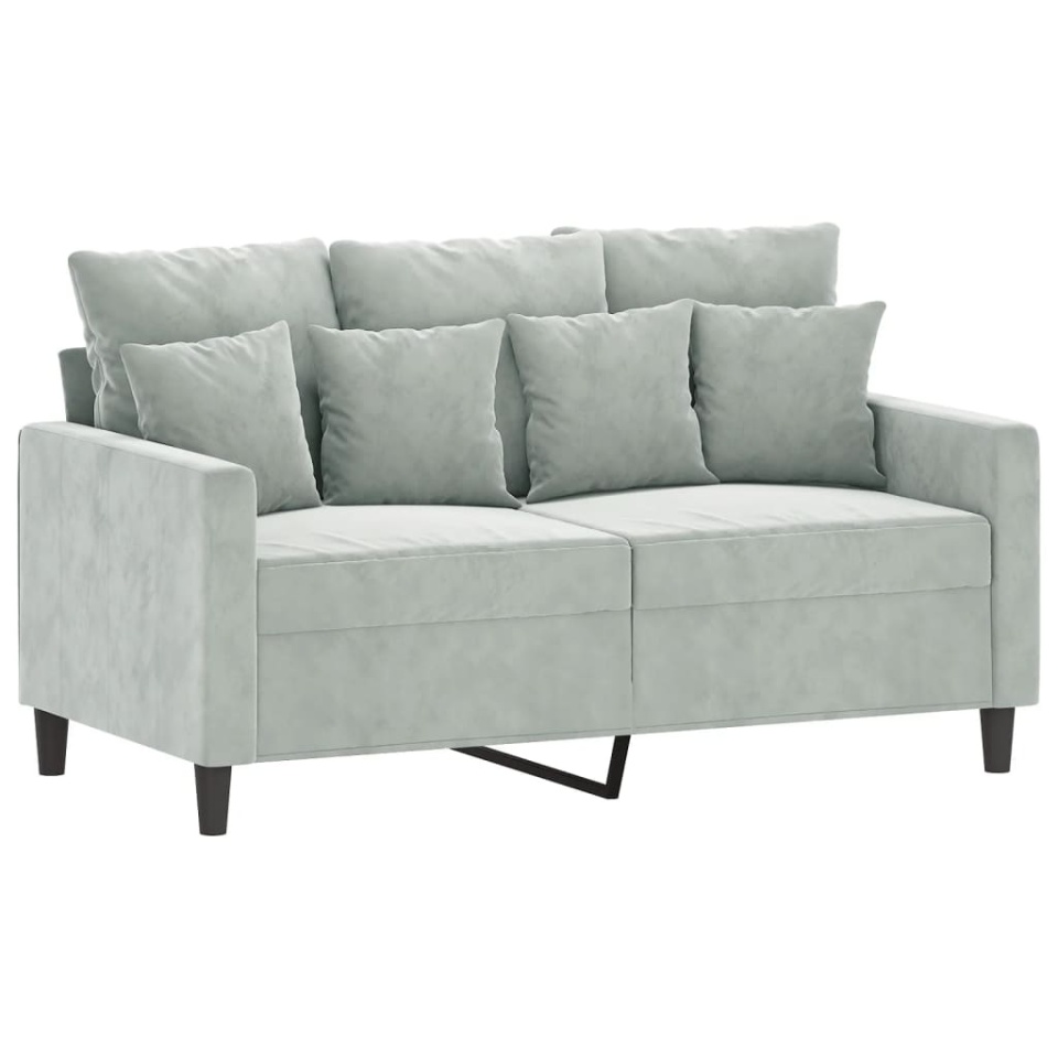 Canapea cu 2 locuri, gri deschis, 120 cm, catifea - 1 | YEO