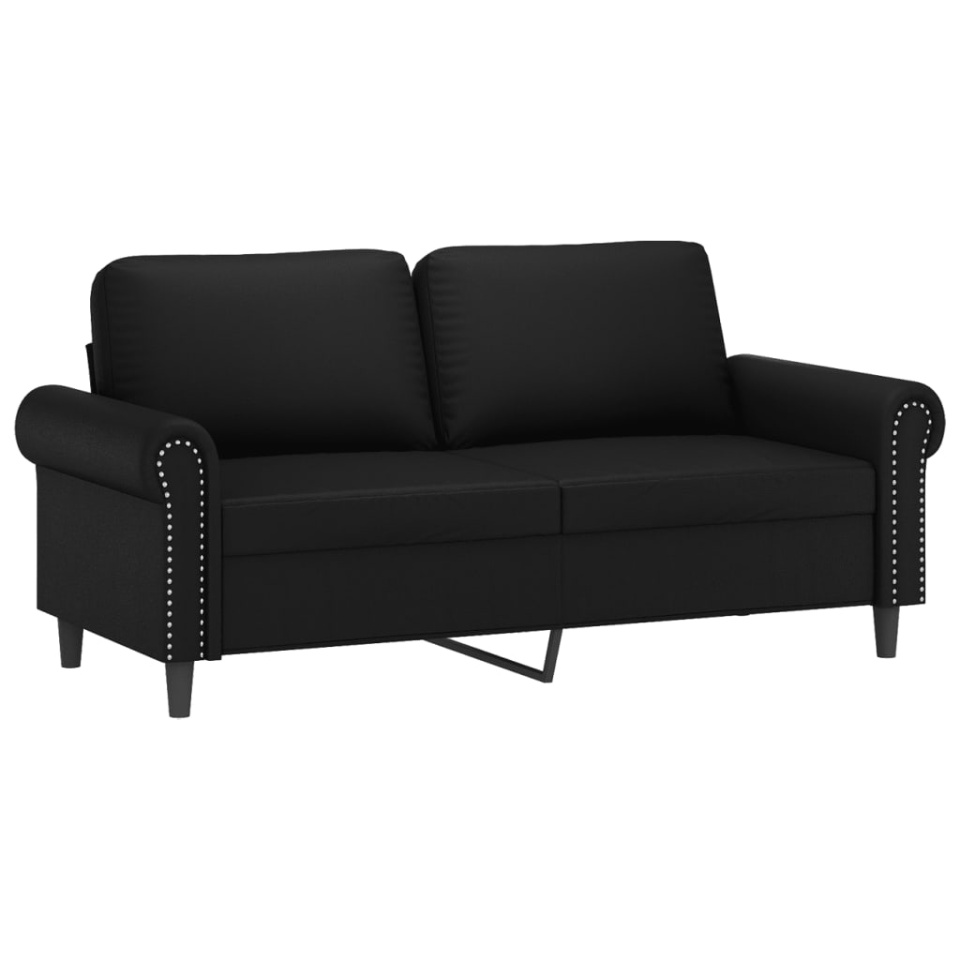 Canapea cu 2 locuri, negru, 140 cm, piele ecologică - 1 | YEO
