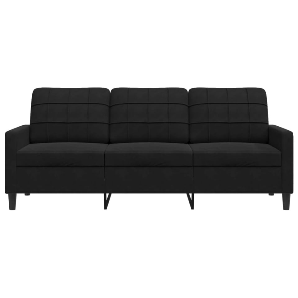 Canapea cu 3 locuri, Negru, 180 cm, catifea - 3 | YEO