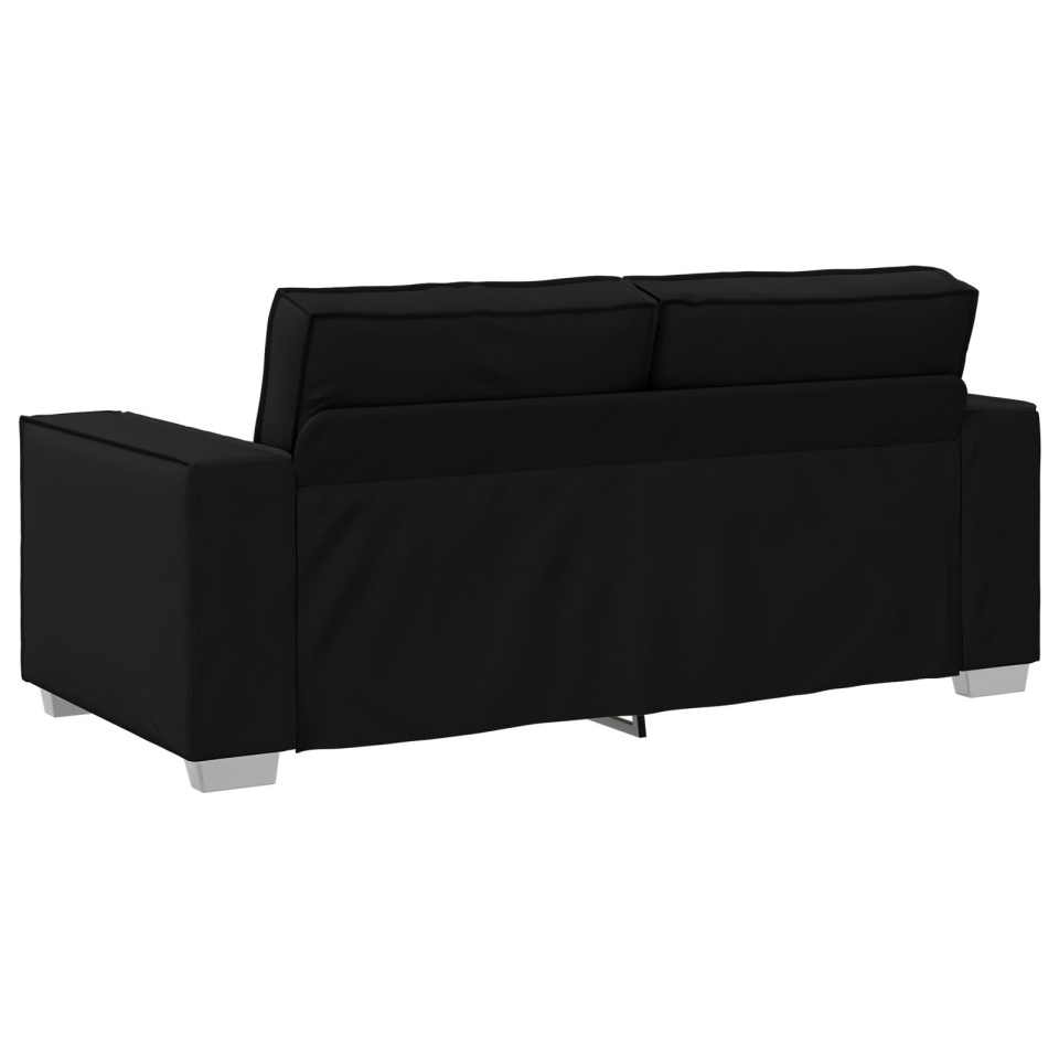 Canapea Loveseat Neagră 140 cm din Piele Sintetică - 3 | YEO