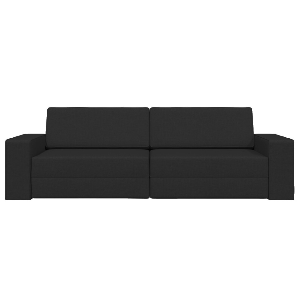 Canapea Pat 2-in-1 Neagră 245x150x60.5 cm Țesătură - 3 | YEO