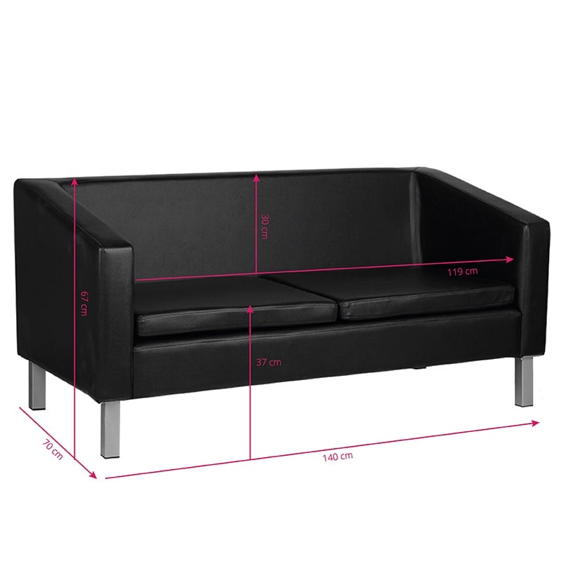 Canapea pentru sala de asteptare Gabbiano BM18003 neagra