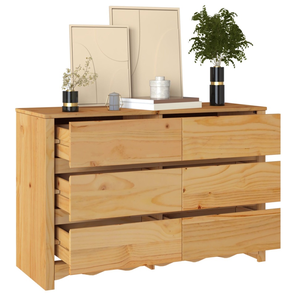 Comodă DRAMMEN 111x43x73,5 cm Lemn masiv de pin - 2 | YEO