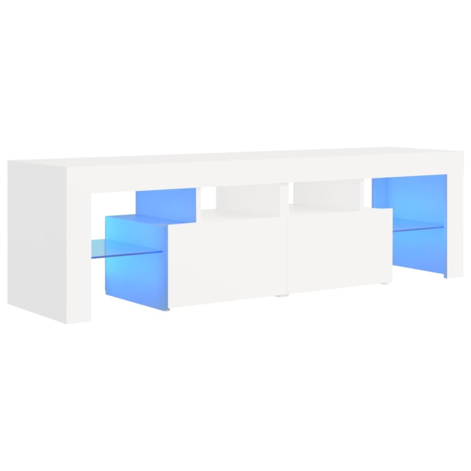 Comodă TV cu lumini LED, alb, 140x36,5x40 cm - 1 | YEO