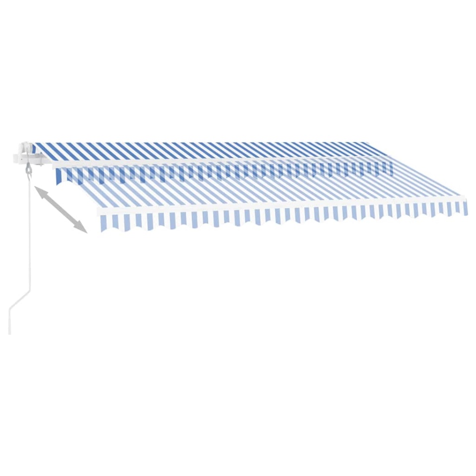 Copertină autonomă retractabilă automat albastru&alb 400x300 cm - 3 | YEO