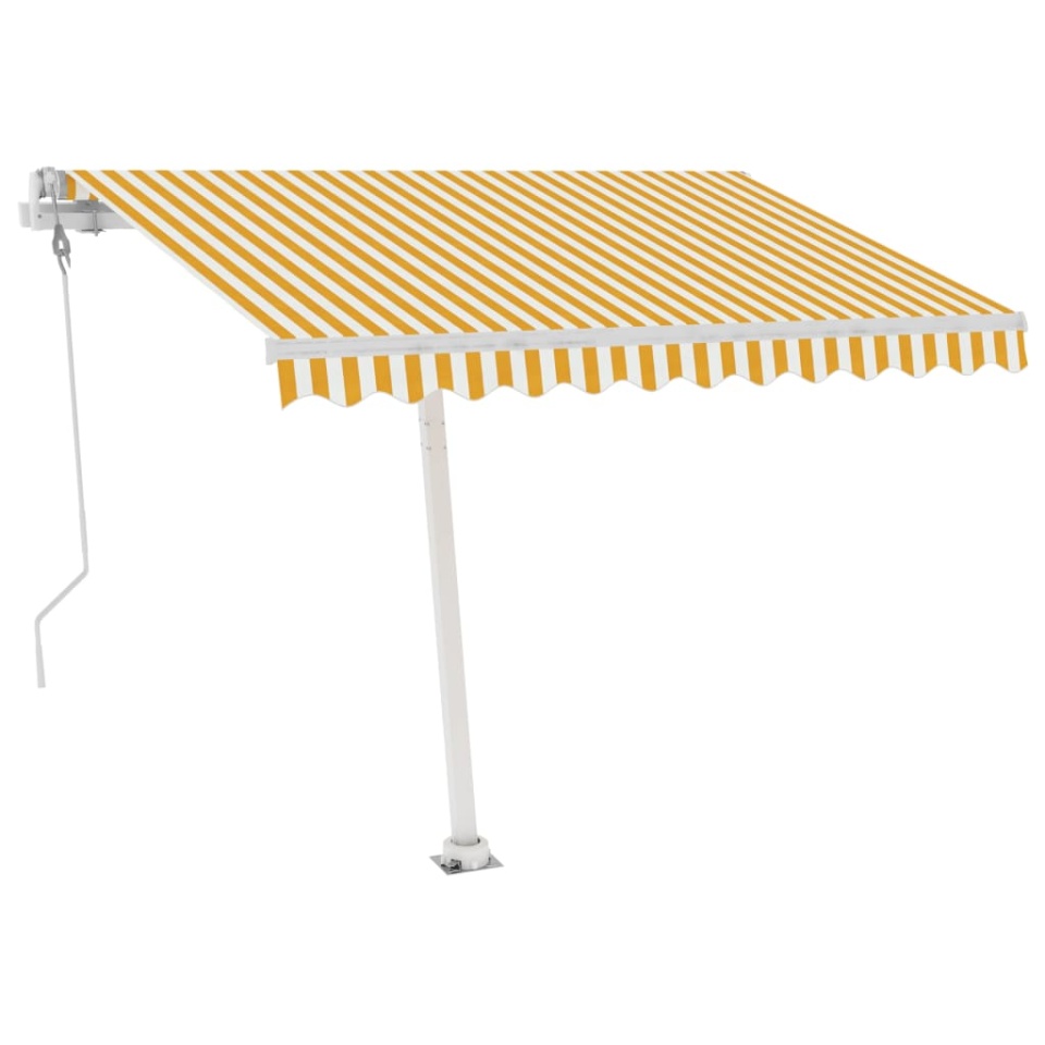 Copertină autonomă retractabilă automat galben&alb 300x250 cm - 1 | YEO