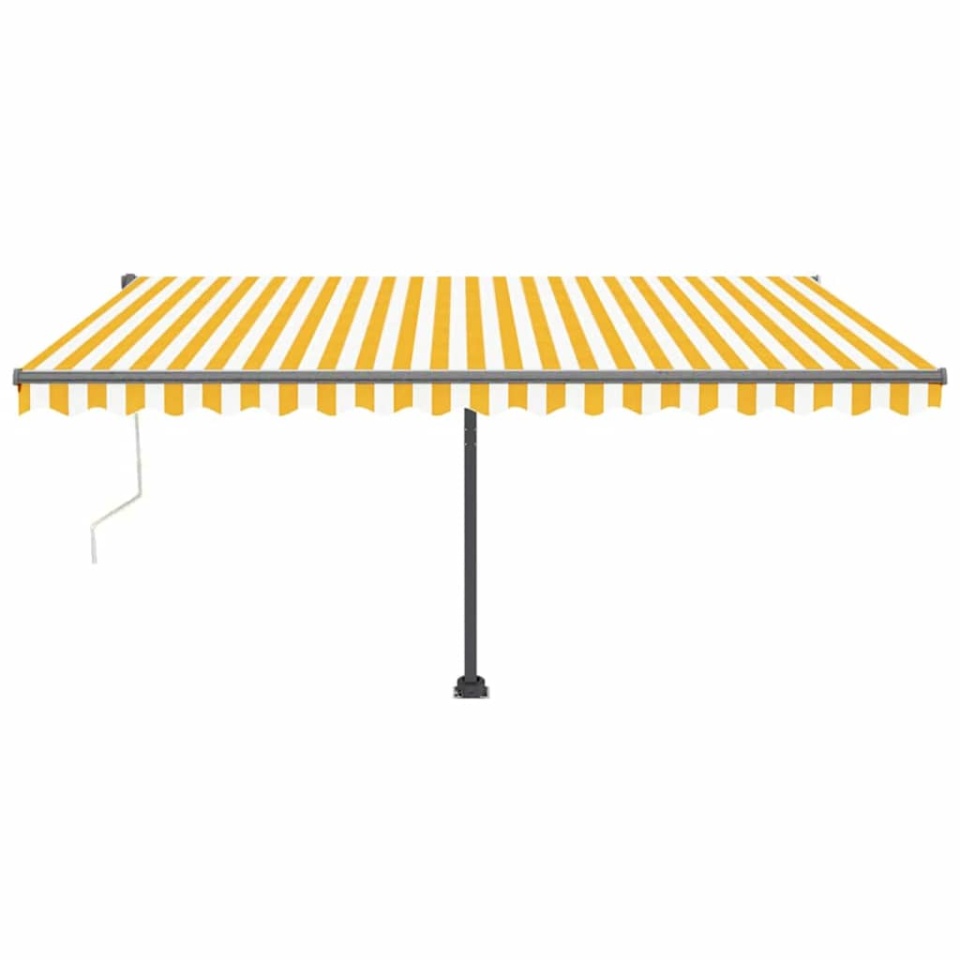 Copertină autonomă retractabilă automat galben&alb 400x300 cm - 2 | YEO