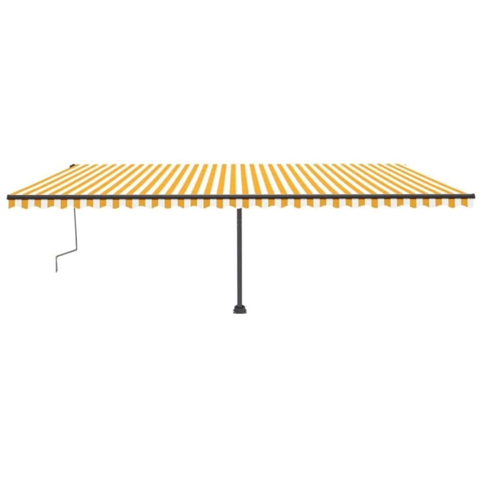 Copertină autonomă retractabilă manual, galben&alb, 600x300 cm - 3 | YEO