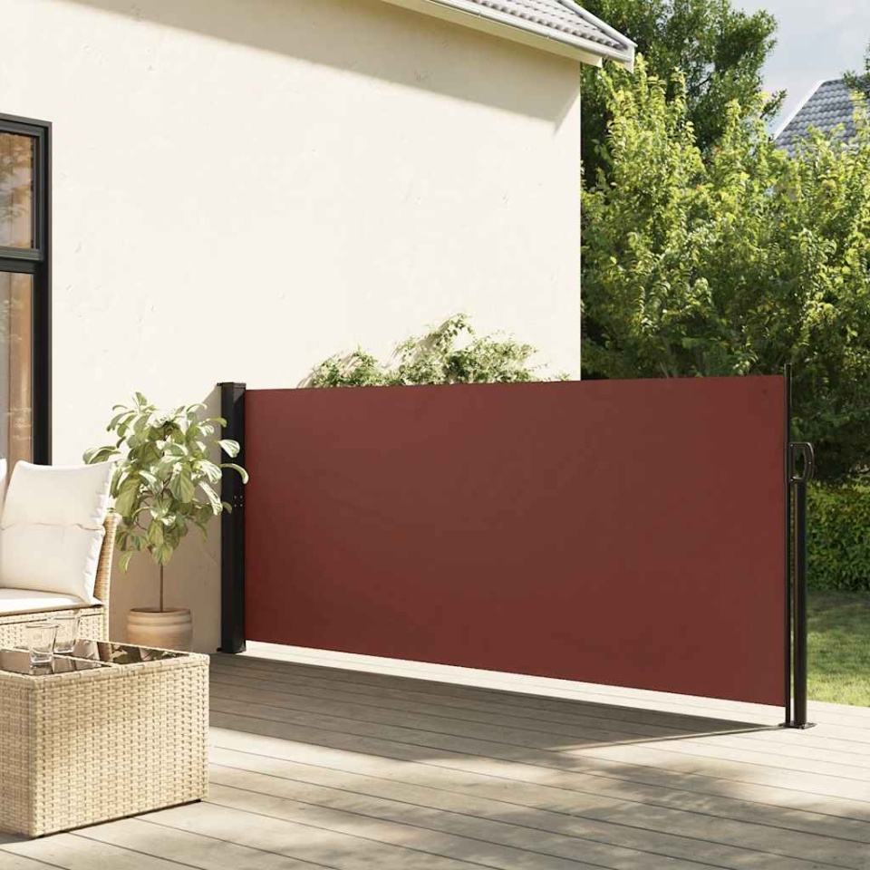 Copertină laterală retractabilă, maro, 140x600 cm