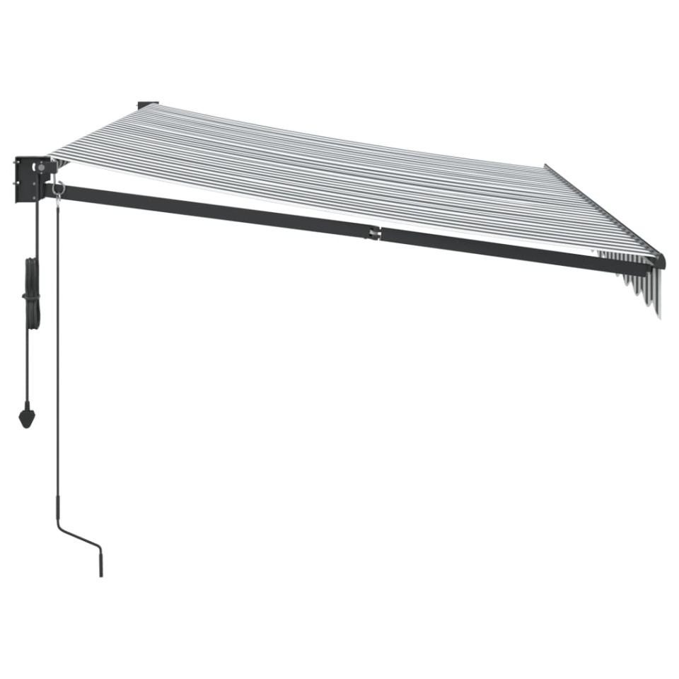 Copertină retractabilă antracit/alb, 3,5x2,5 m, textil/aluminiu - 3 | YEO