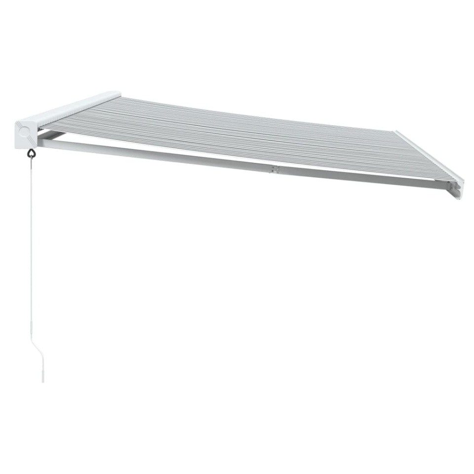 Copertină retractabilă antracit/alb, 5x3 m, textil/aluminiu - 3 | YEO