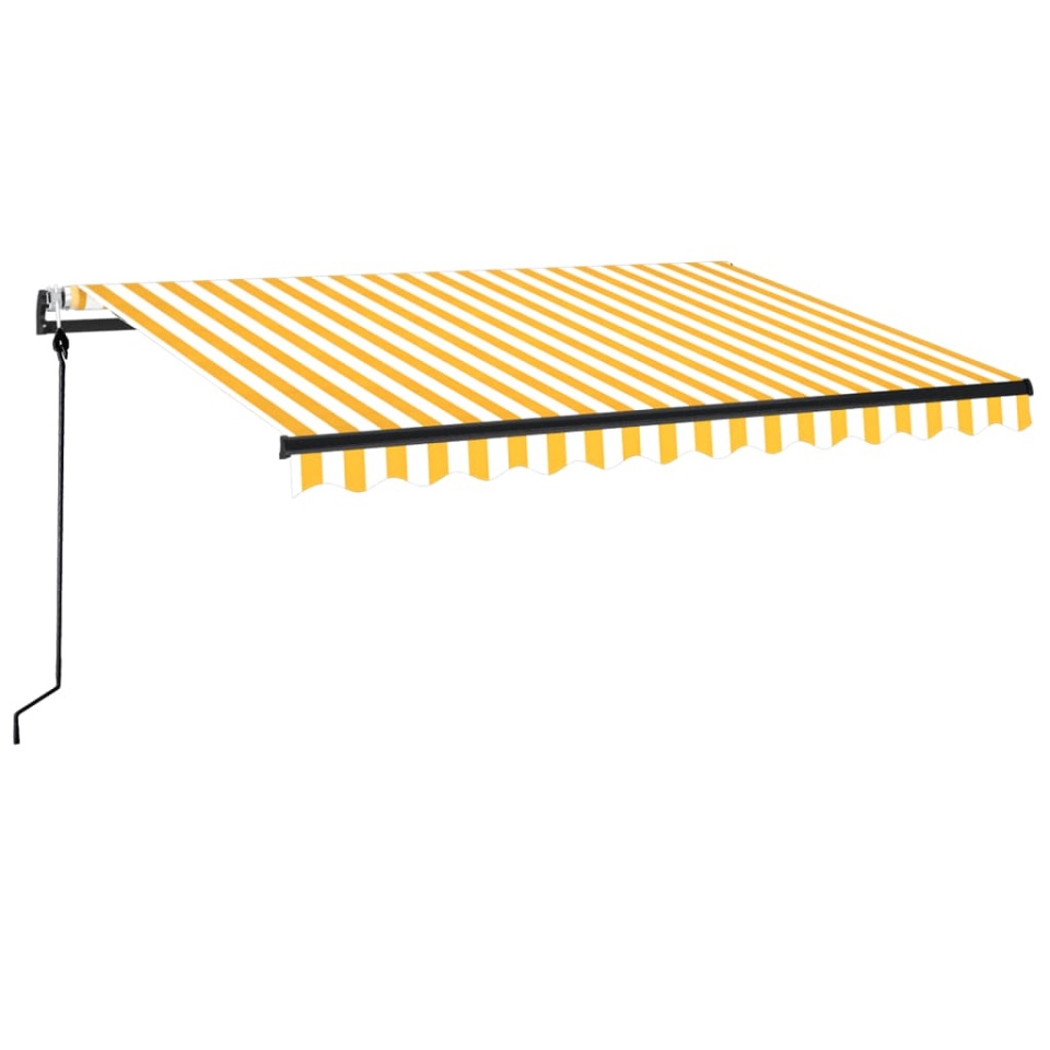 Copertină retractabilă automat, galben și alb, 350x250 cm - 1 | YEO