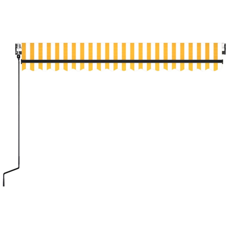 Copertină retractabilă automat, galben și alb, 450x350 cm - 3 | YEO