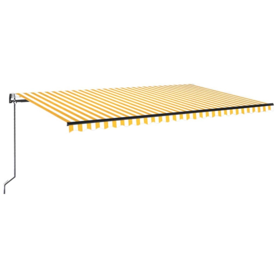 Copertină retractabilă automat, galben și alb, 500x300 cm - 1 | YEO