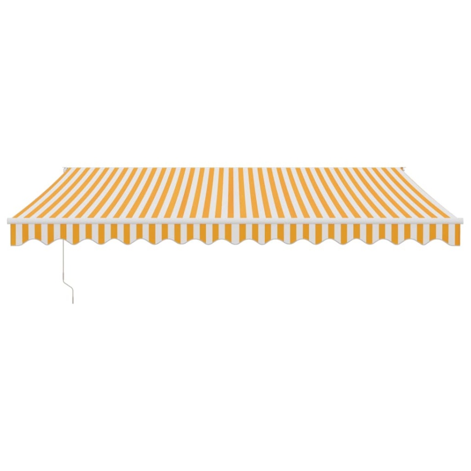 Copertină retractabilă automată, galben și alb, 4,5x3 m - 2 | YEO