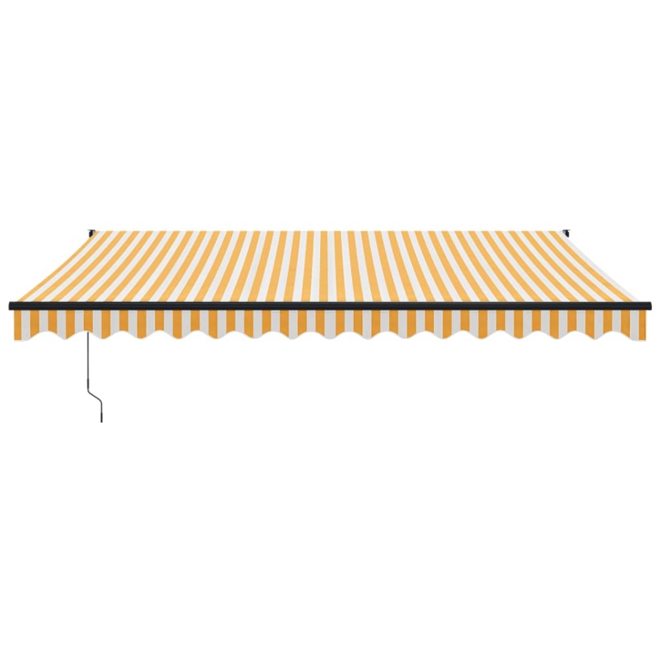 Copertină retractabilă automată, galben și alb, 4,5x3 m - 2 | YEO