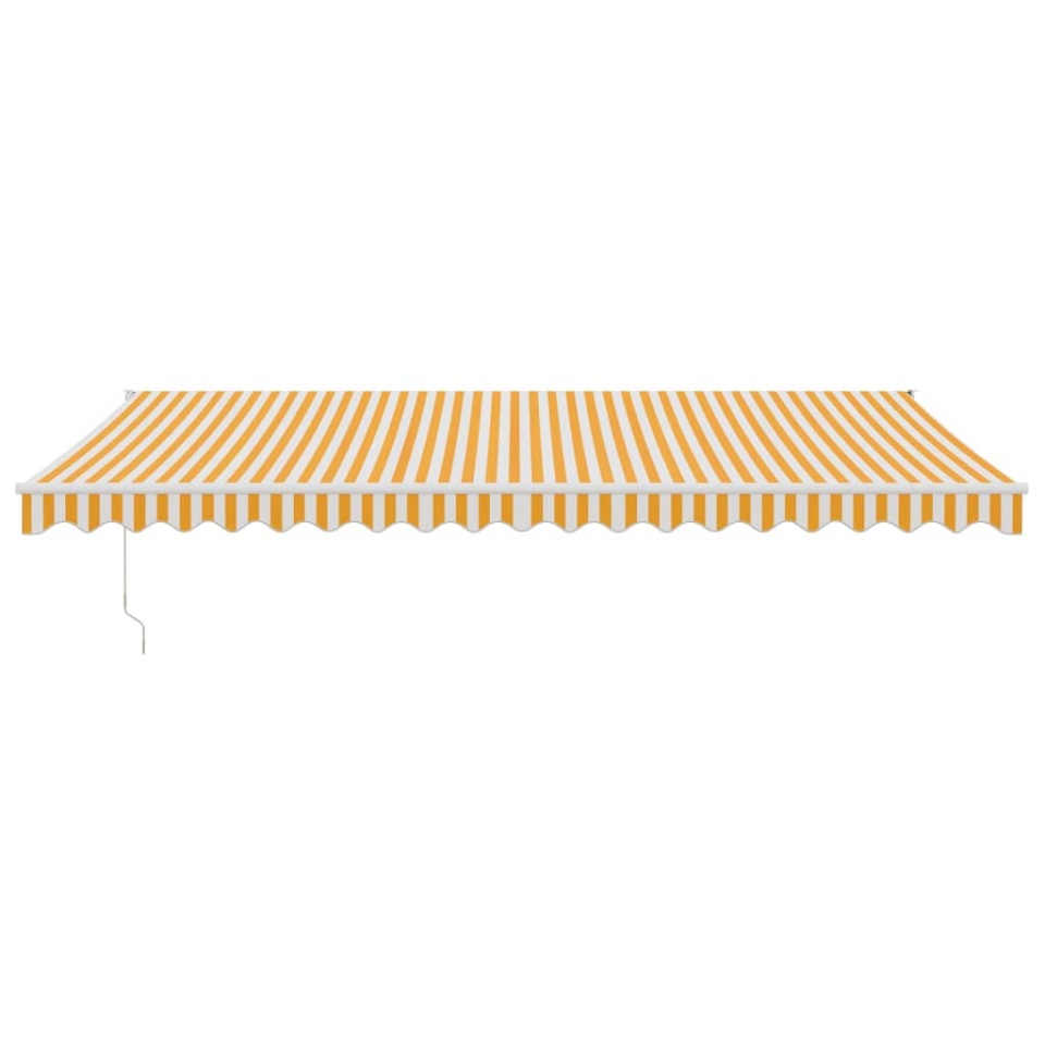 Copertină retractabilă automată, galben și alb, 5x3 m - 2 | YEO