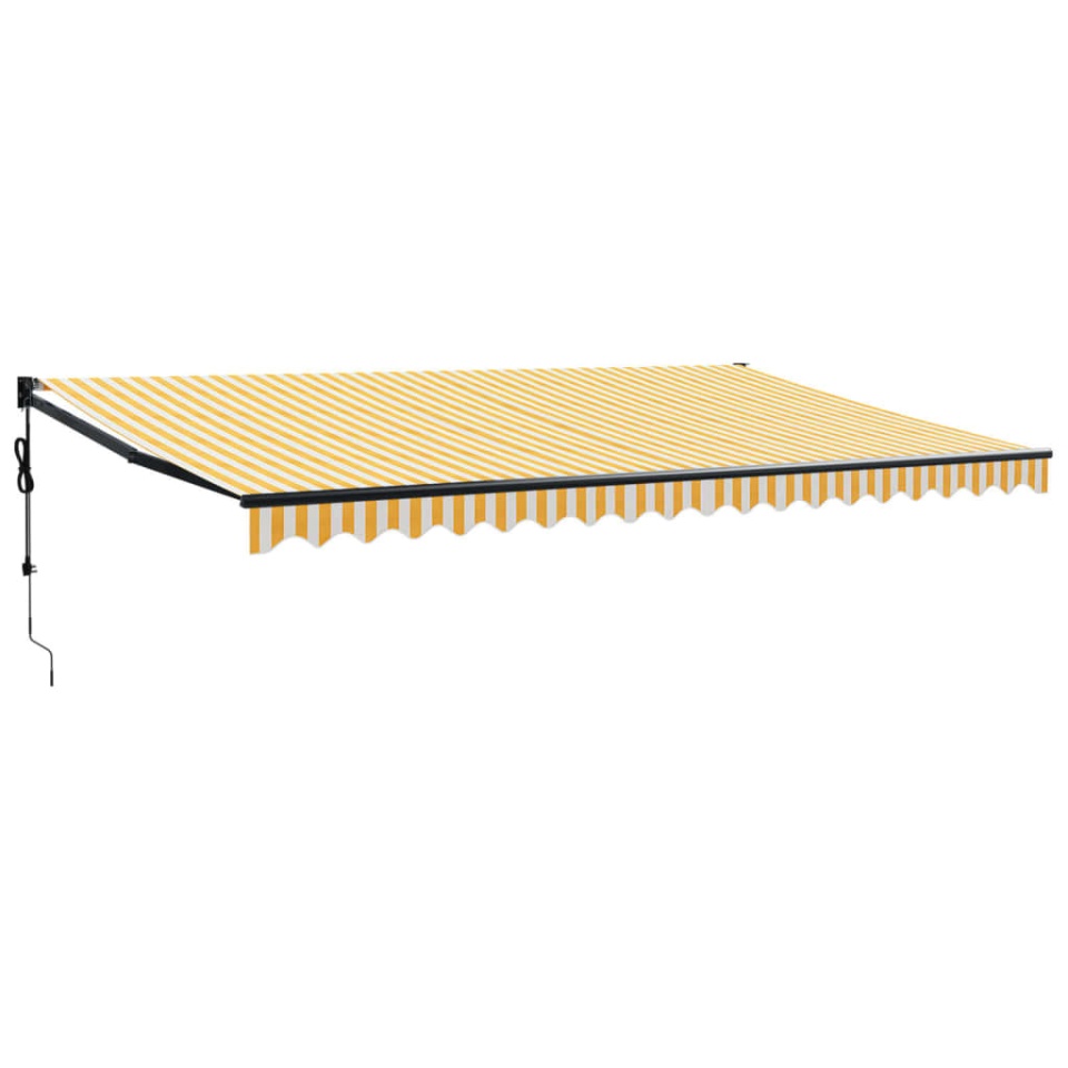 Copertină retractabilă automată, galben și alb, 5x3 m - 1 | YEO