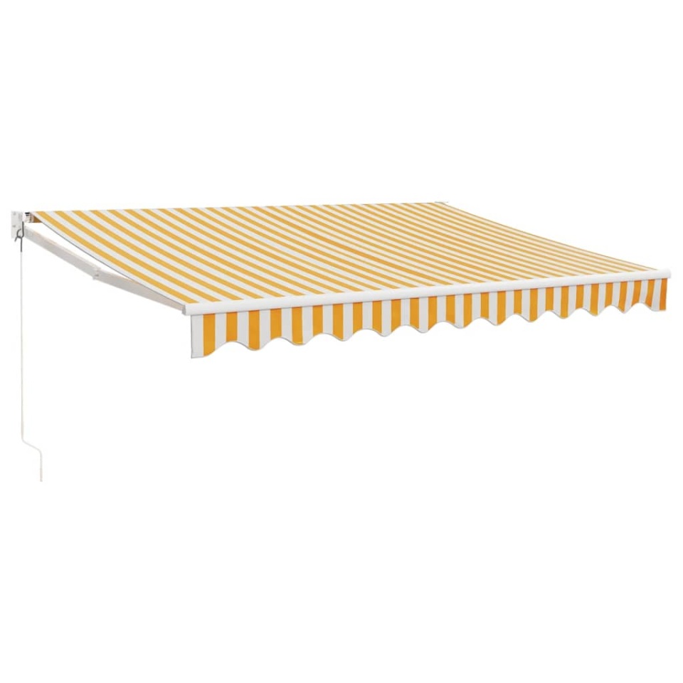 Copertină retractabilă, galben/alb, 3,5x2,5 m, textil/aluminiu - 1 | YEO