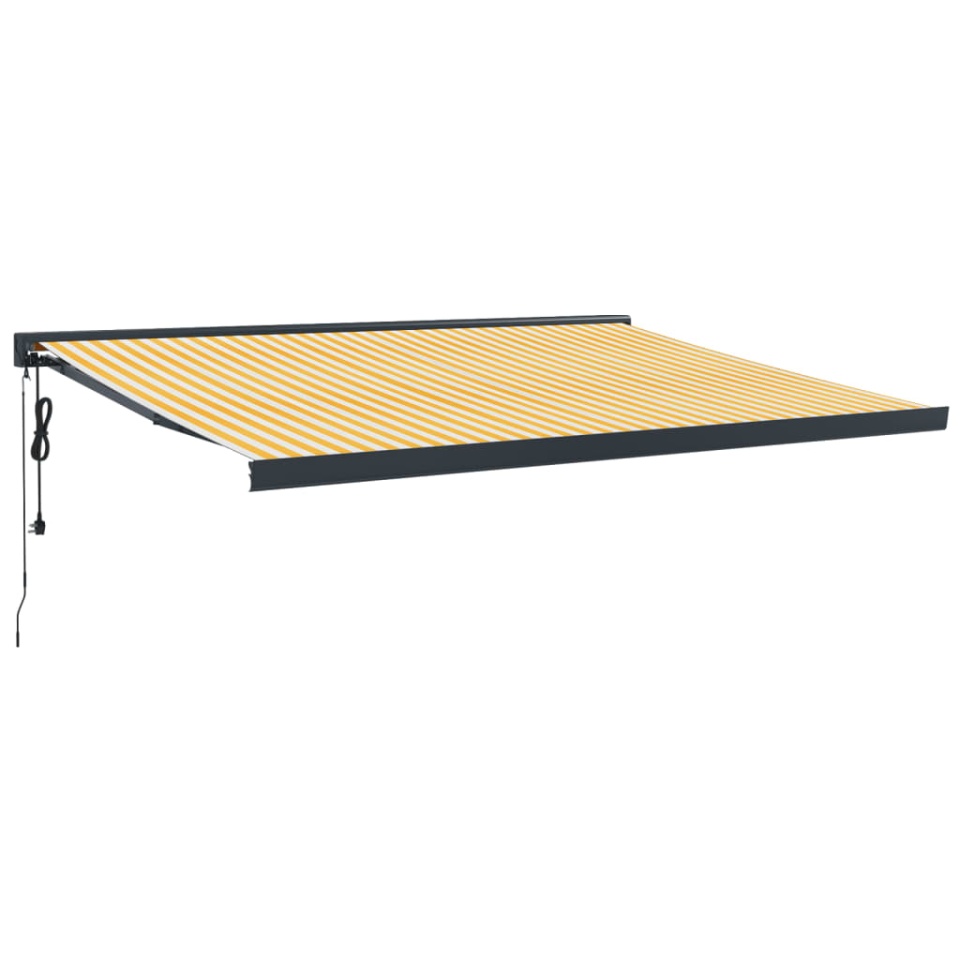 Copertină retractabilă, galben/alb, 4,5x3 m, textil/aluminiu - 1 | YEO