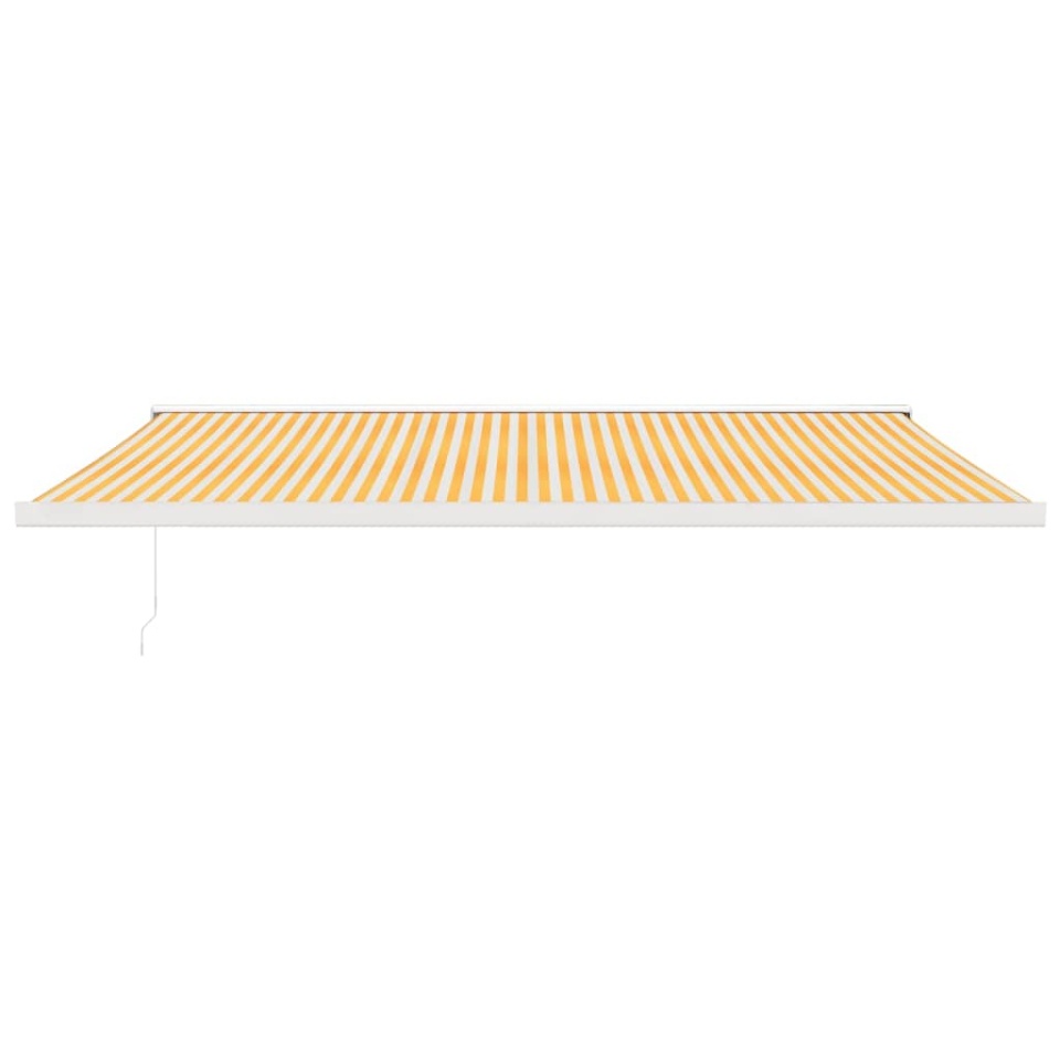 Copertină retractabilă, galben/alb, 5x3 m, textil/aluminiu - 2 | YEO
