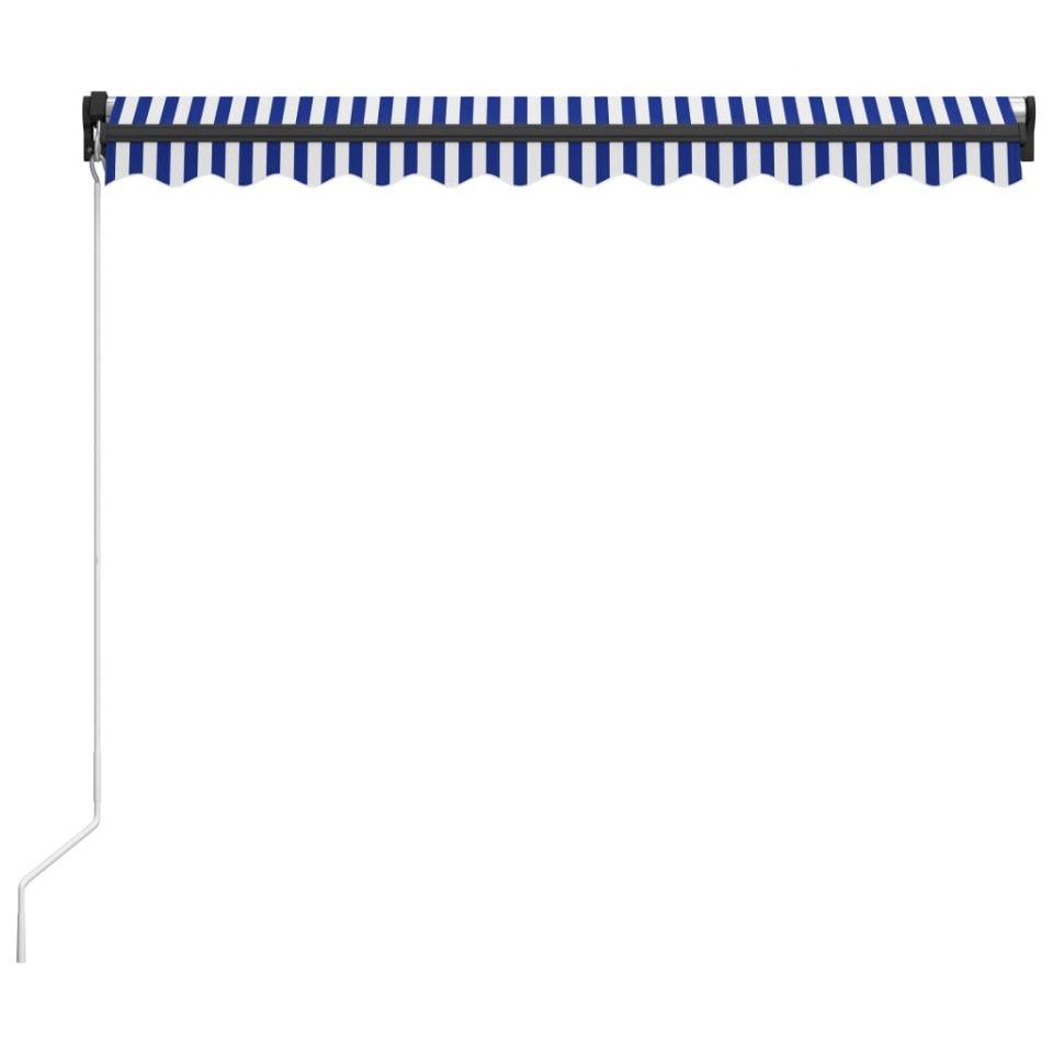 Copertină retractabilă manual, albastru și alb, 300 x 250 cm - 3 | YEO