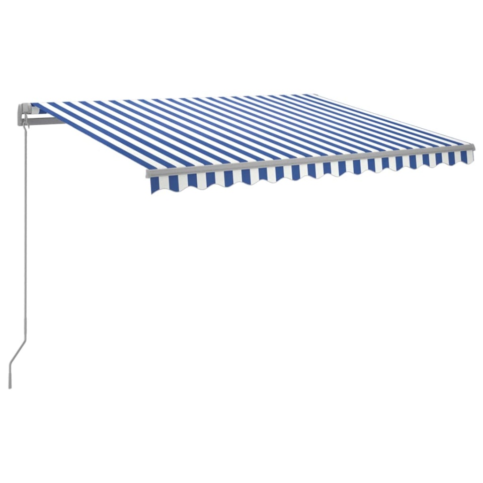 Copertină retractabilă manual cu LED albastru și alb 300x250 cm - 1 | YEO